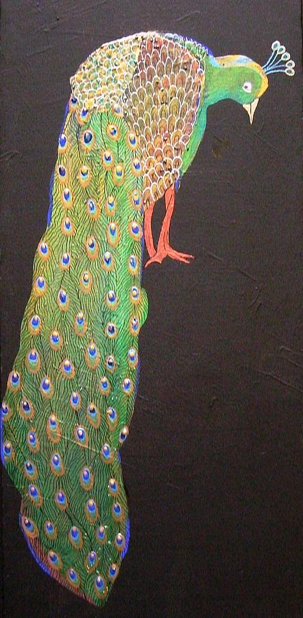 Peacock Painting - Dare to be Different IX by Kruti Shah
