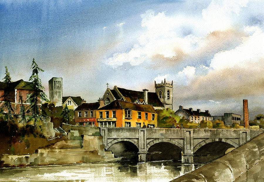 Dargle Bridge Bray Painting by Val Byrne