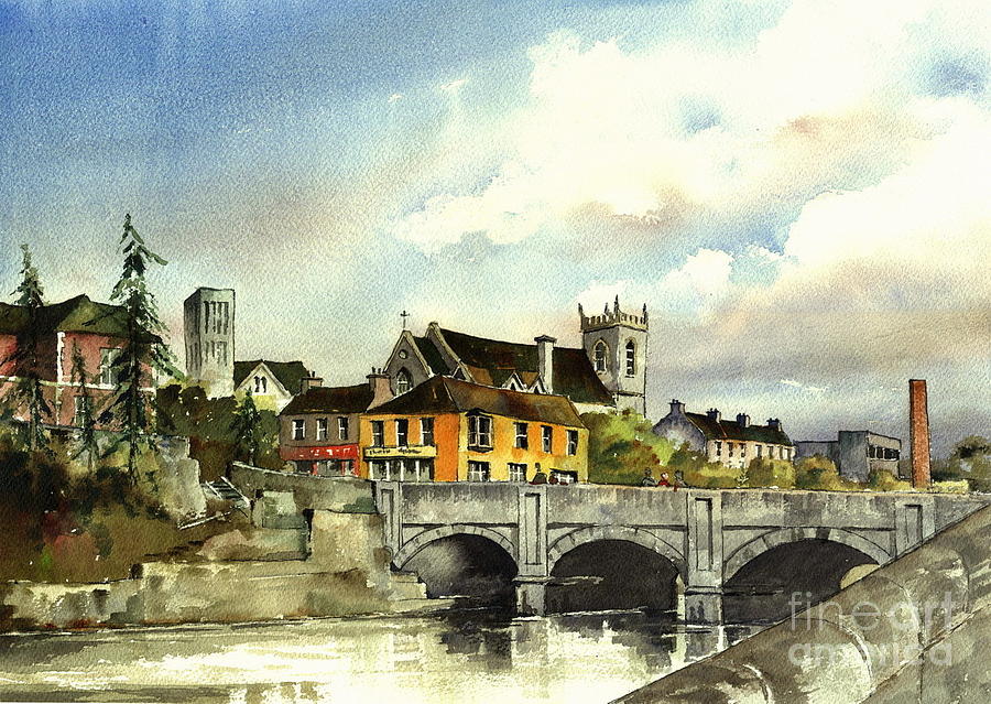 Dargle Bridge Bray  Wicklow Painting by Val Byrne