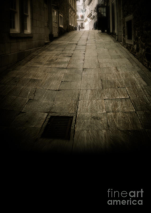 Space Photograph - Dark alley in old historic city by Edward Fielding