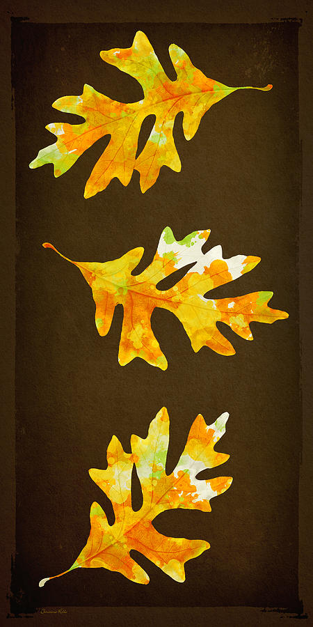 Autumn Oak Leaf Painting Mixed Media by Christina Rollo