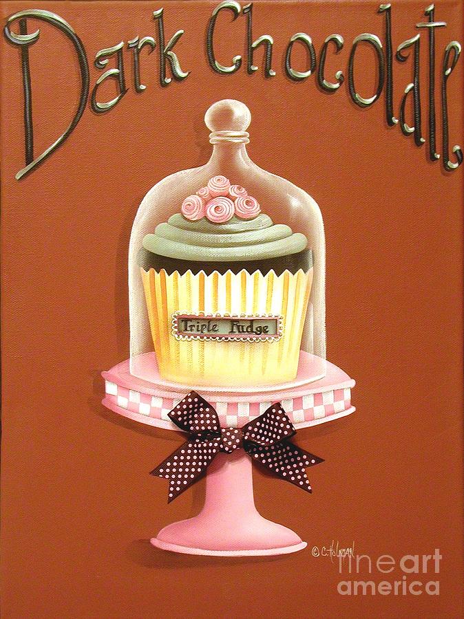 Cake Painting - Dark Chocolate Cupcake by Catherine Holman