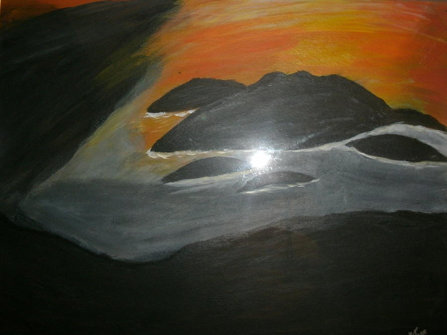 Island Painting - Dark Cloud Over Island by Ketina Winston
