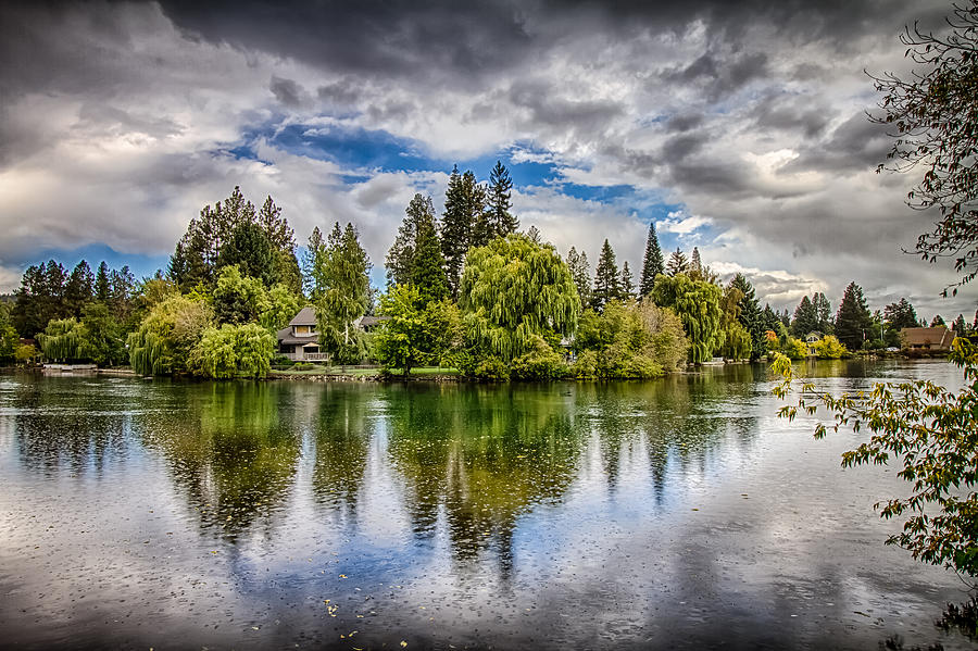 Bend Photograph - Dark Clouds Over Mirror Pond by John Williams