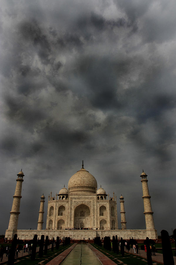 Dark Clouds Over Taj Mahal Photograph by Amanda Stadther