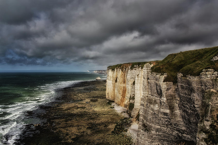 Dark Clouds Over The Cliff Line Photograph by Bettina Lichtenberg