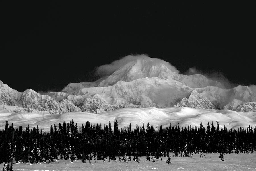 Dark Contrast Mnt McKinley  Photograph by Ed Boudreau