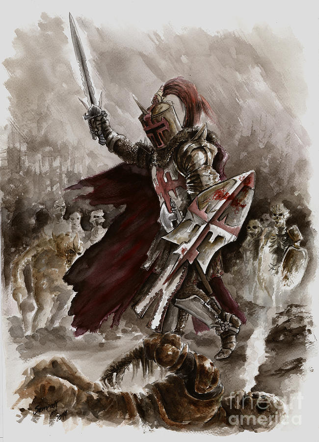 Dark Crusader Painting by Mariusz Szmerdt