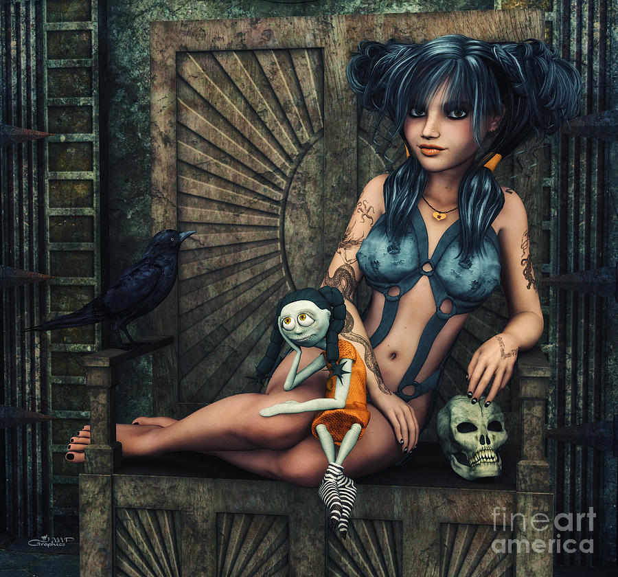 Dark Girl Digital Art by Jutta Maria Pusl
