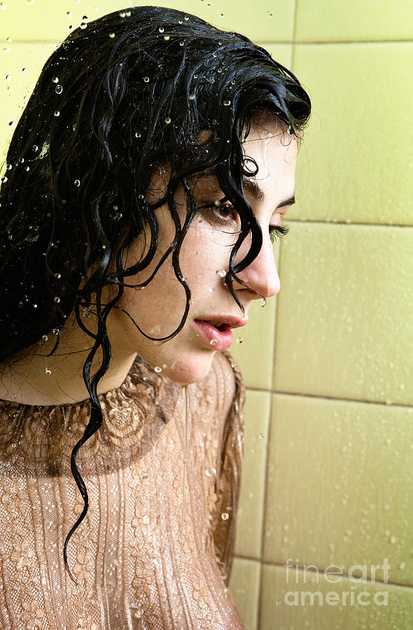 Dark Haired Woman Fully Clothed Getting Wet In The Shower Photograph by Joe  Fox - Pixels
