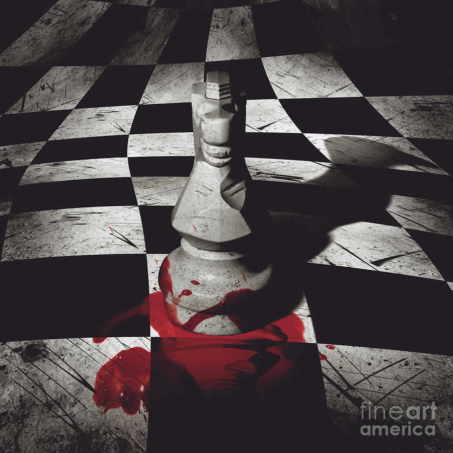Chess Digital Art - Dark knight of the grand chessboard by Jorgo Photography