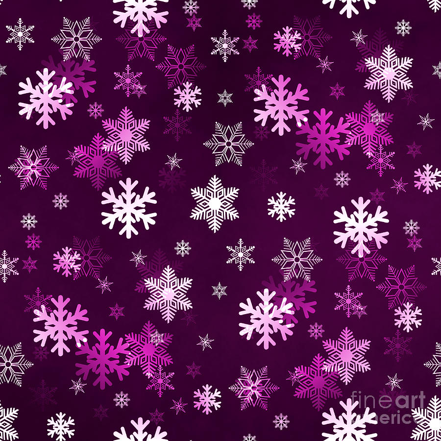Dark Lilac Snowflakes Digital Art by Henrik Lehnerer