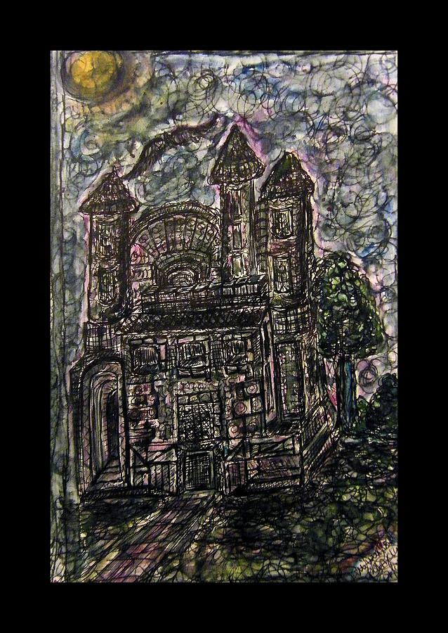 Dark Mansion Drawing by Mimulux Patricia No