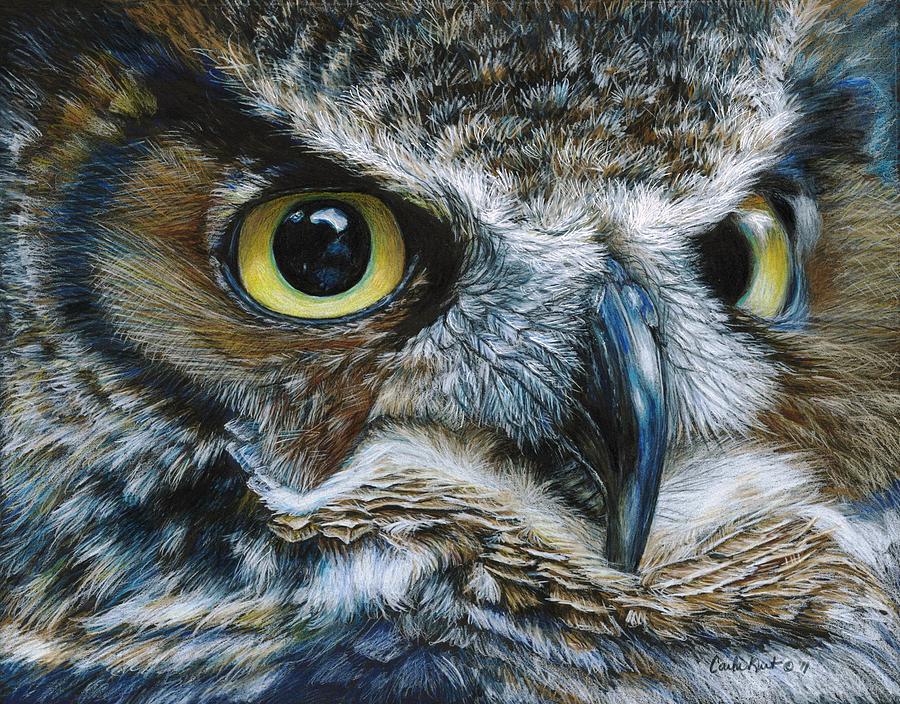 Dark Owl Painting by Carla Kurt
