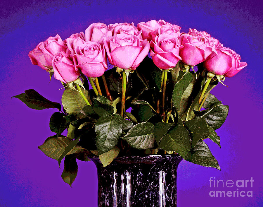 Dark Pink Roses Photograph by Larry Oskin