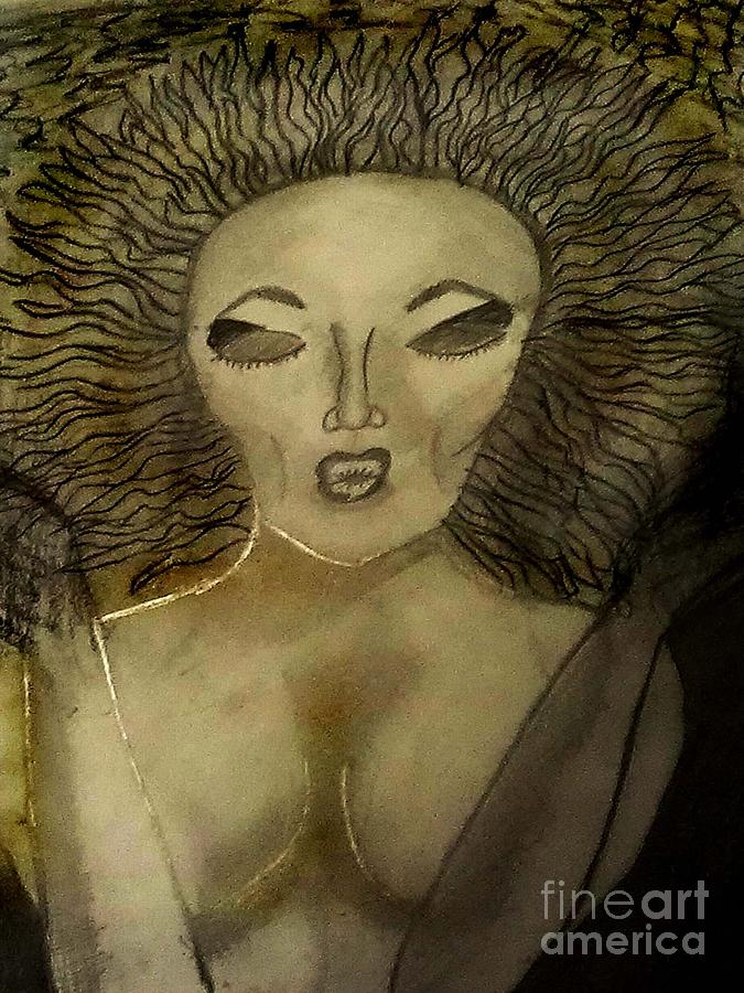 Queen Drawing - Dark Queen by Catherine Ratliff