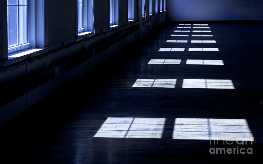 Dark Room With Windows Photograph