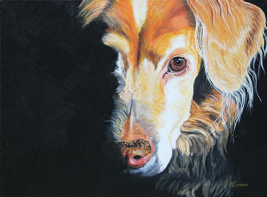 Dog Painting - Dark Side of Duke by Roger Feltman