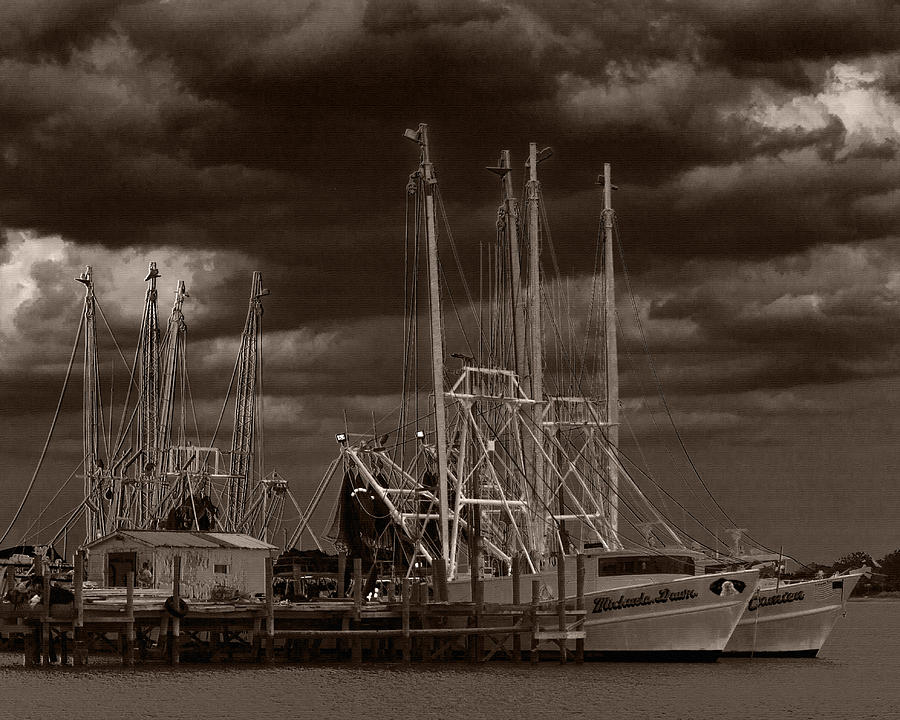 Boat Photograph - Dark Skies by Barry Jones
