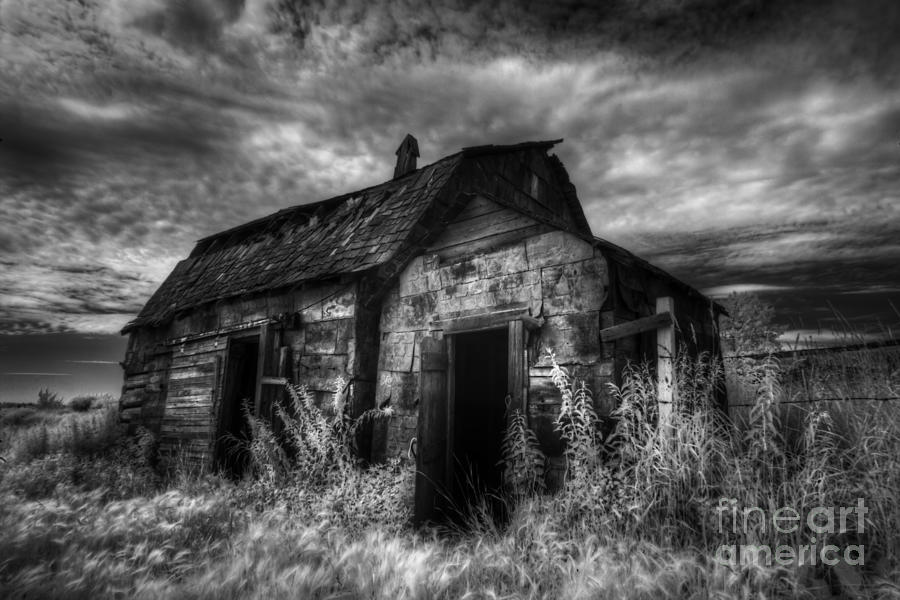 Black And White Photograph - Dark Skies on the Prairie by Dan Jurak