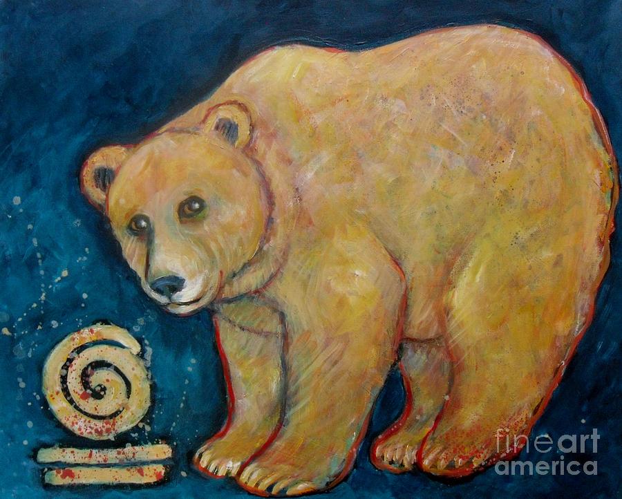 Dark Sky Bear Painting by Carol Suzanne Niebuhr