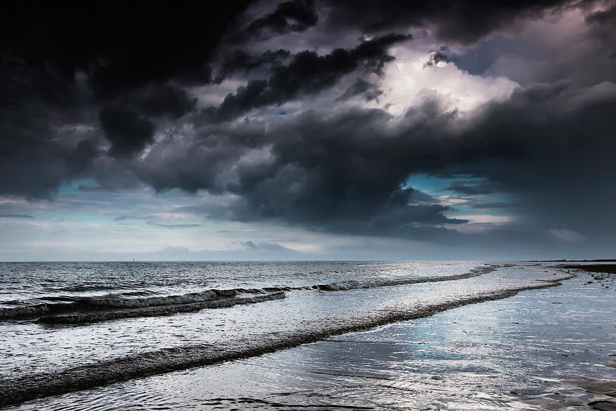 Dark Storm Clouds Over The Ocean With Photograph by John Short / Design Pics
