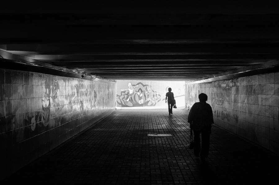 Football Photograph - Dark Underpass by Alain De Maximy