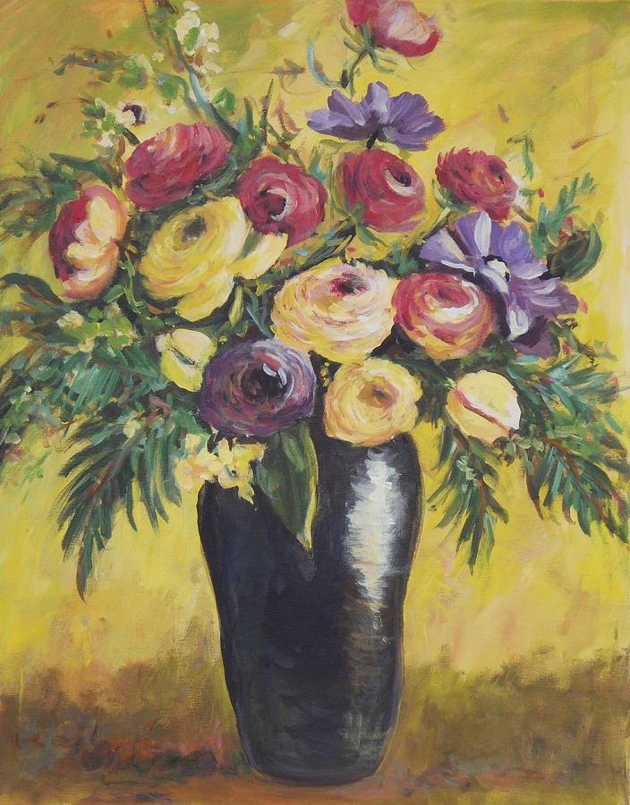 Dark Vase Painting by Ingrid Dohm