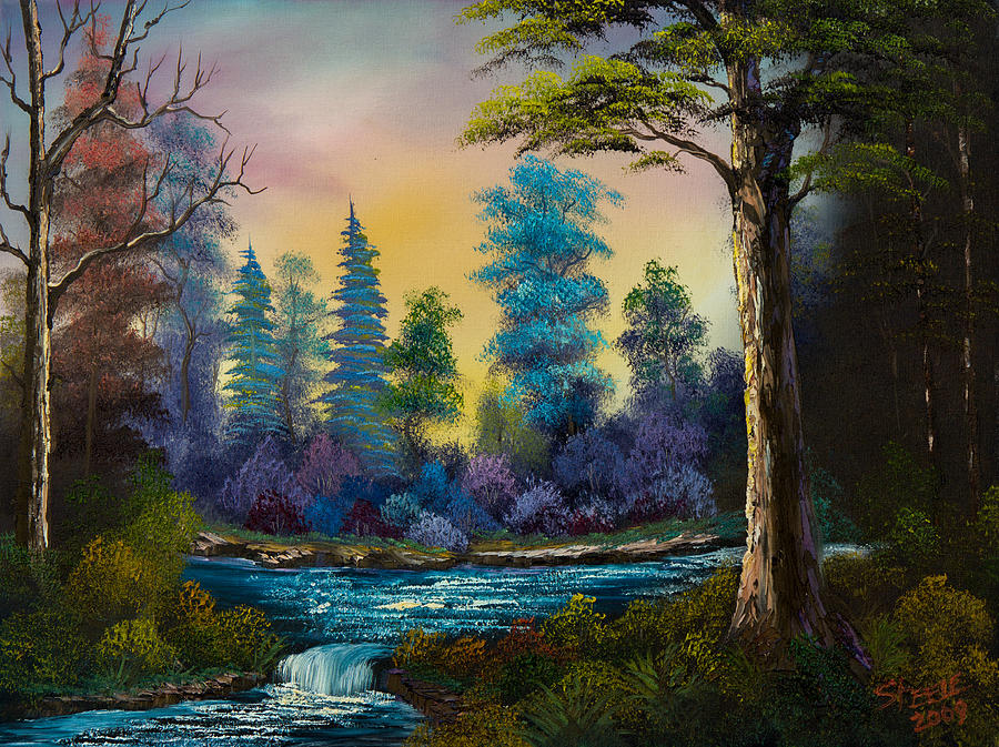 Waterfall Fantasy Painting by Chris Steele