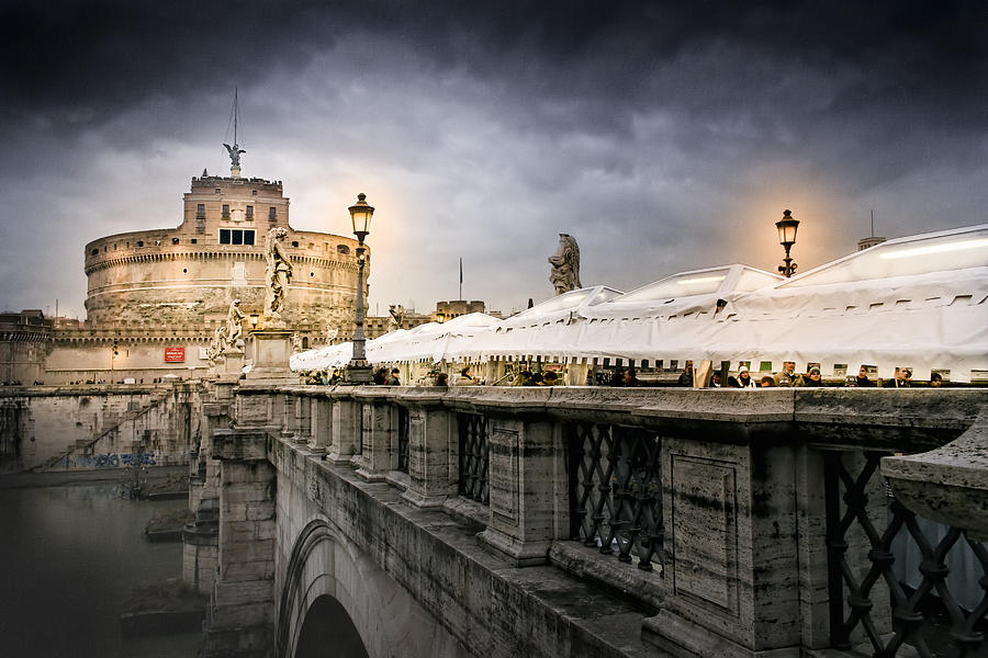 Dark Winter Evening at Castel SantAngelo - Rome Photograph by Mark Tisdale
