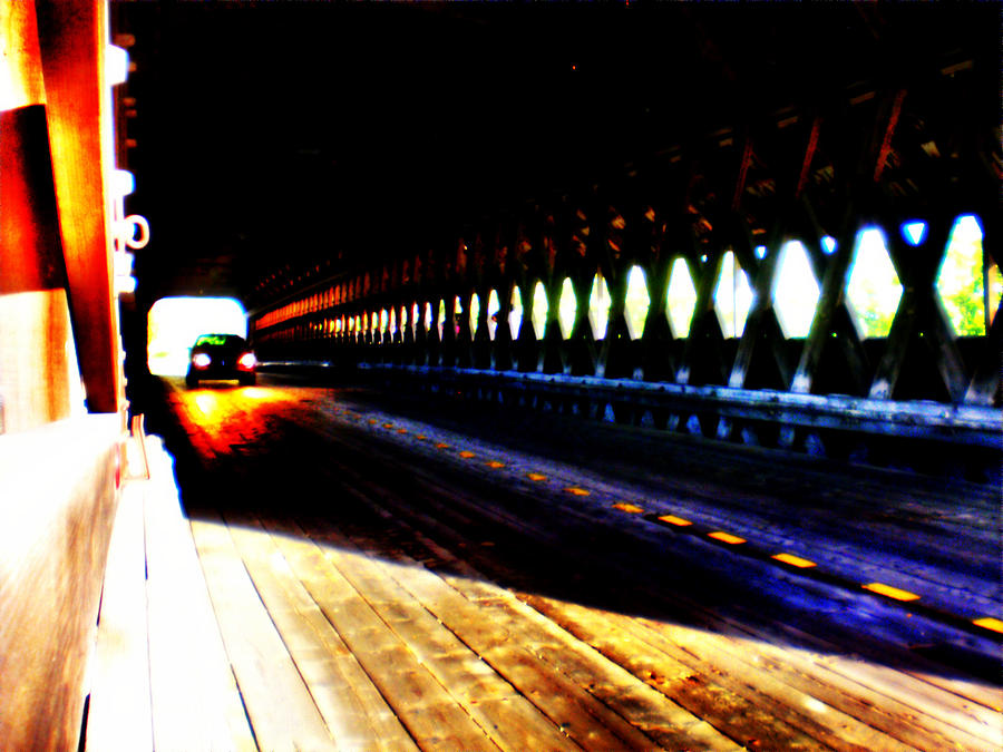 Bridge Photograph - Dark Wooden Tunnel by Bill Noonan