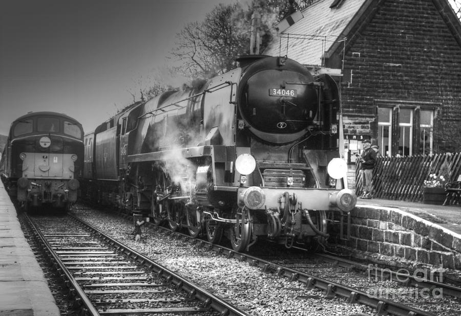 Steam Locomotive 34046 departing Darley Dale  Photograph by David Birchall