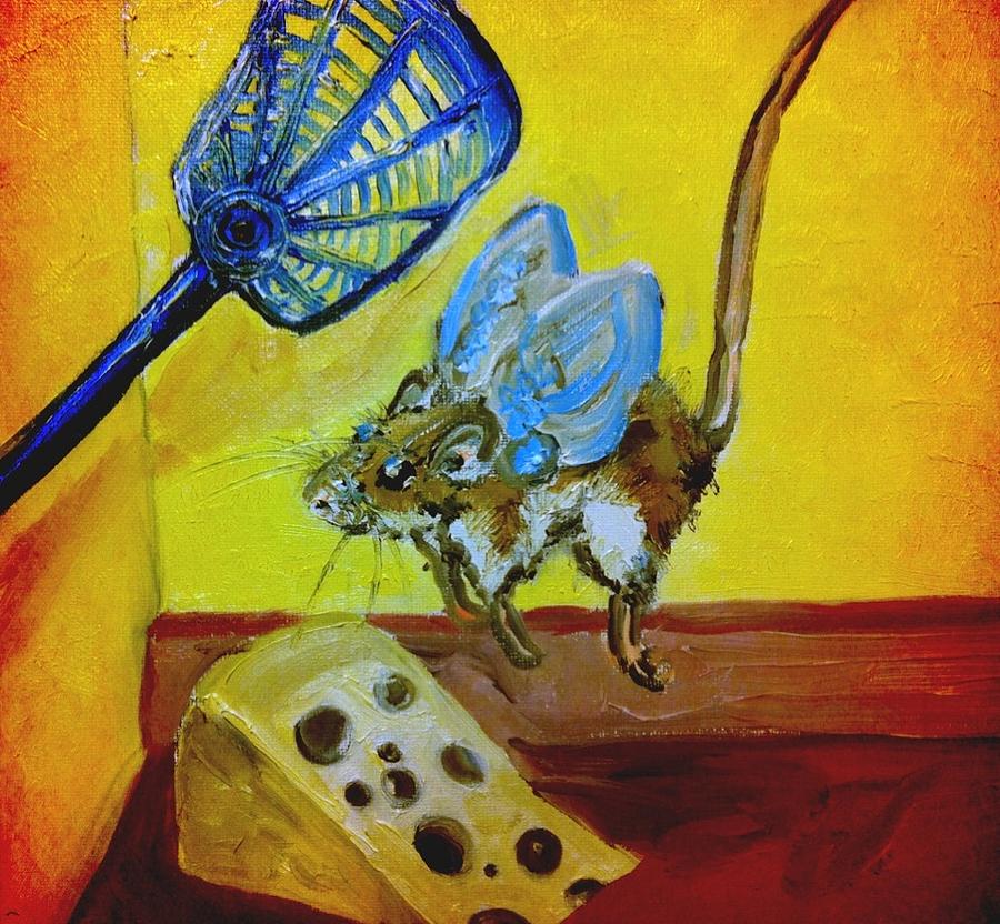 Darn Mouse Flies on Swiss Painting by Alexandria Weaselwise Busen