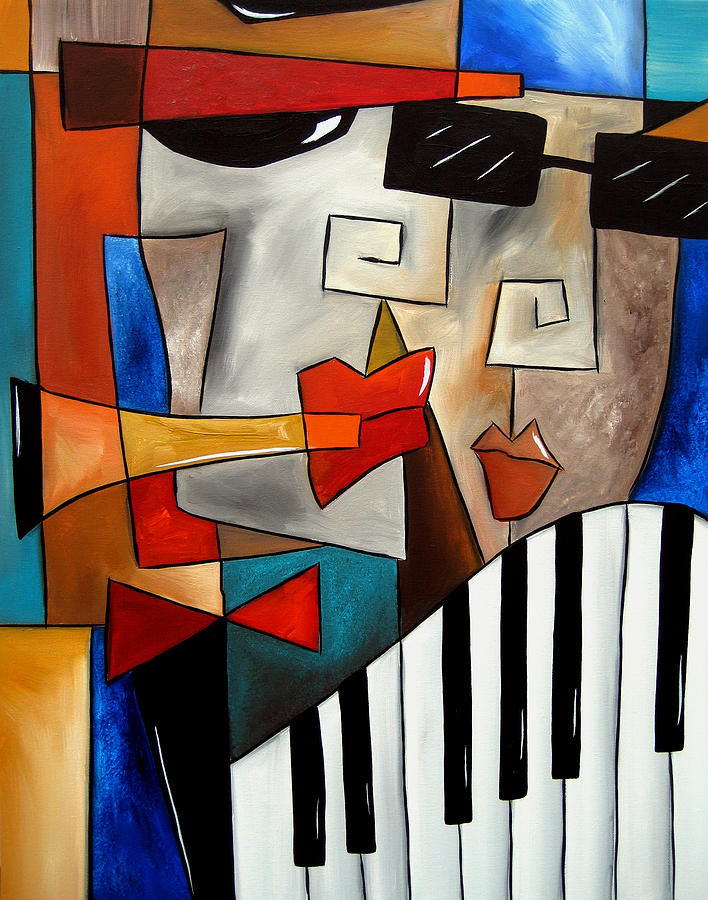 Abstract Painting - Darned Tootin - Original cubist art by Fidostudio by Tom Fedro