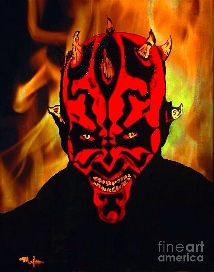 Star Wars Painting - Darth Maul inflamed 2 by Saundra Myles