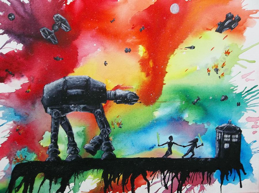 Star Wars Painting - Darth Who by Robert Copithorne