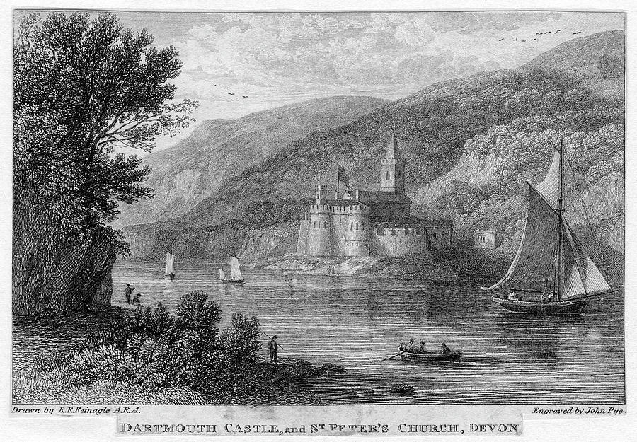 Dartmouth Castle And St Drawing by Mary Evans Picture Library - Pixels