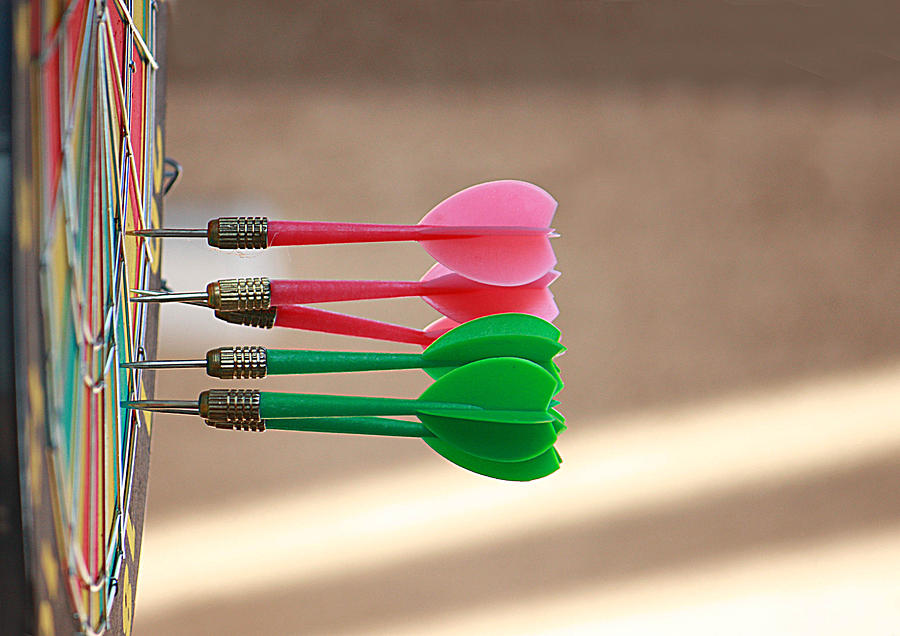 Darts in dartboard Photograph by Nicolevanf
