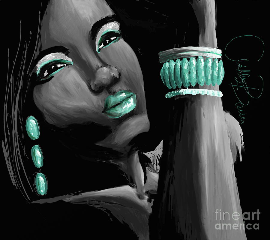 Jewelry Digital Art - Dash of Teal by Ashley Bauer