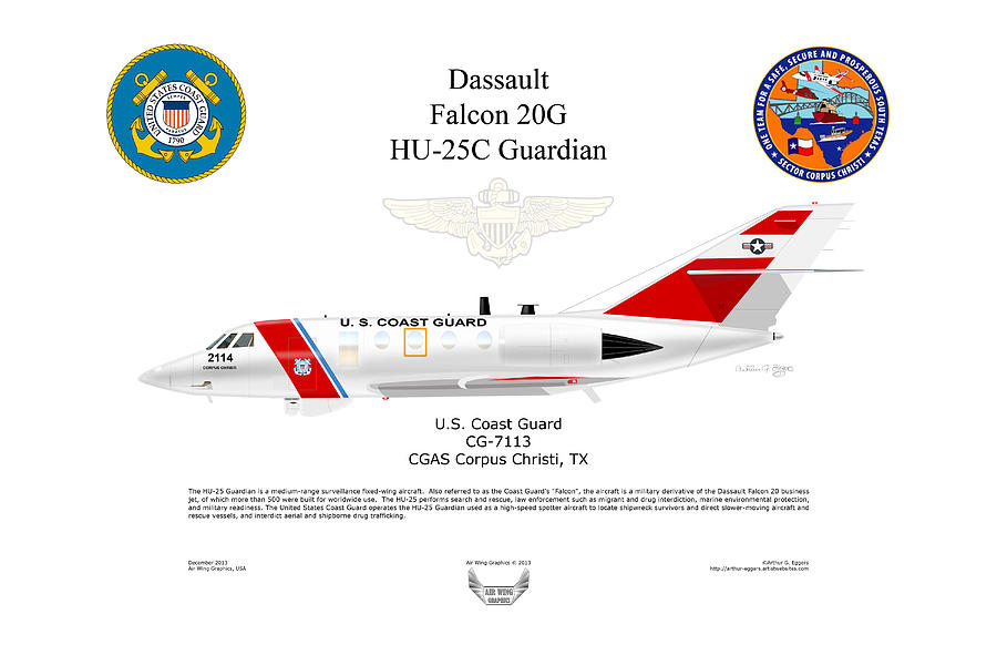 Dassault HU-25C Guardian Digital Art by Arthur Eggers