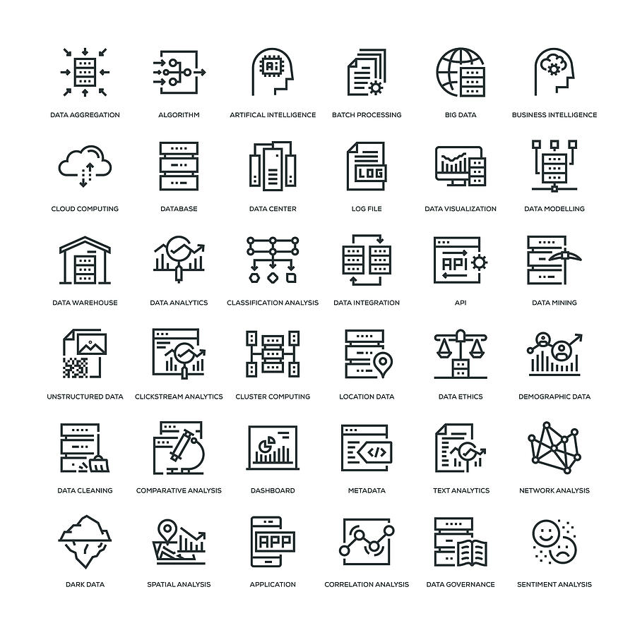 Data Analytics Icon Set Drawing by Enis Aksoy Data Analytics Icon Set Drawing by Enis Aksoy