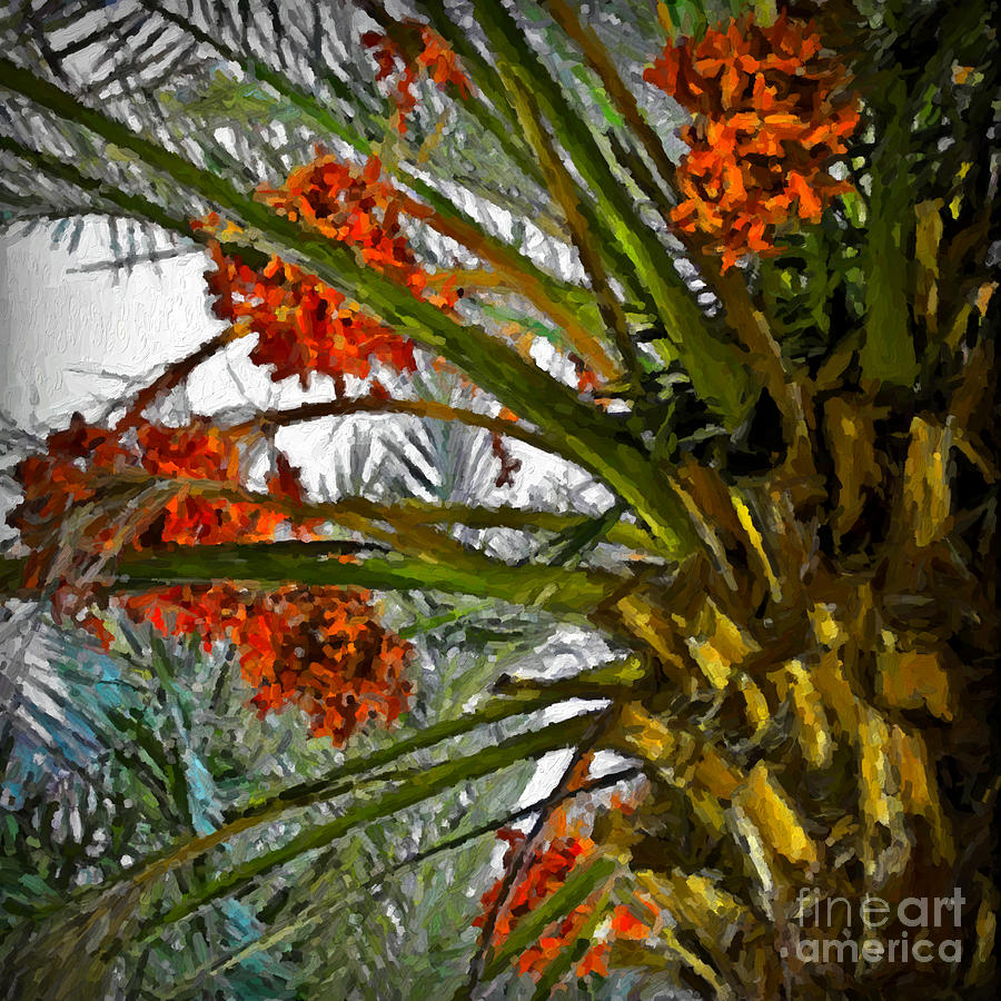Date Palm Painting by Walt Foegelle