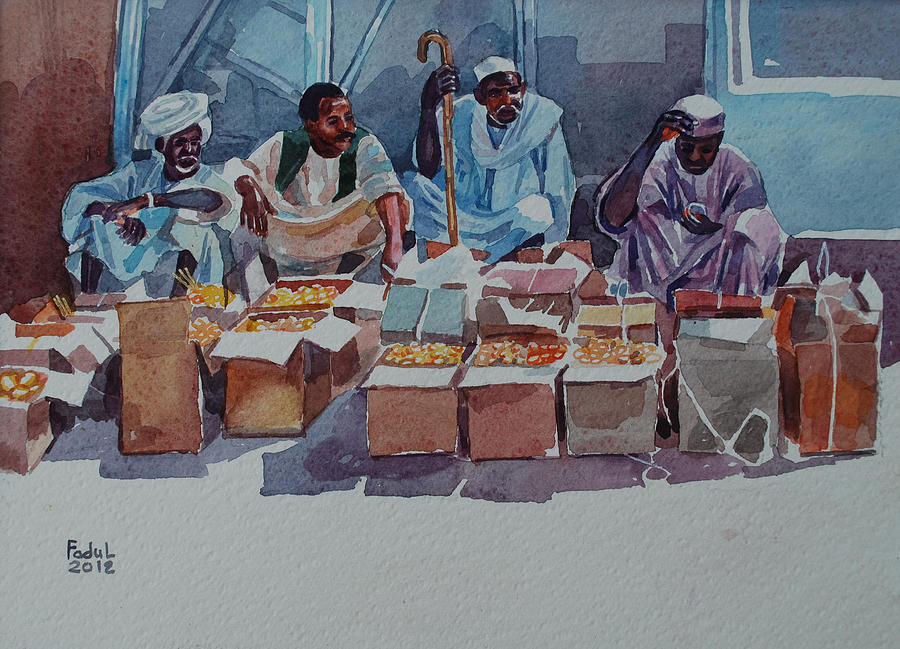dates Seller Painting by Mohamed Fadul
