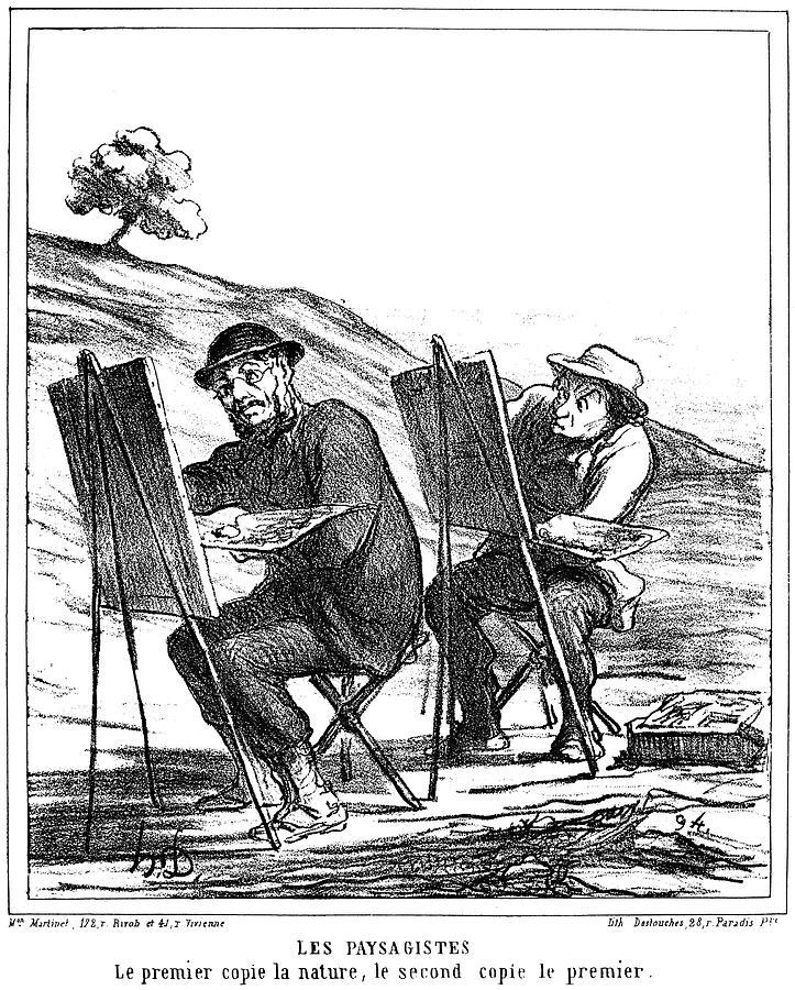 Landscape Artist Drawing by Honore Daumier