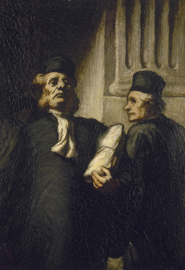 Daumier Lawyers, C1850 Painting by Granger