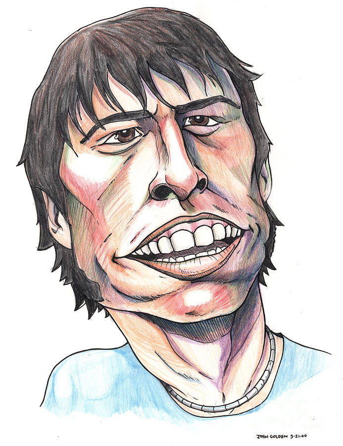 Dave Grohl Caricature Mixed Media by John Ashton Golden