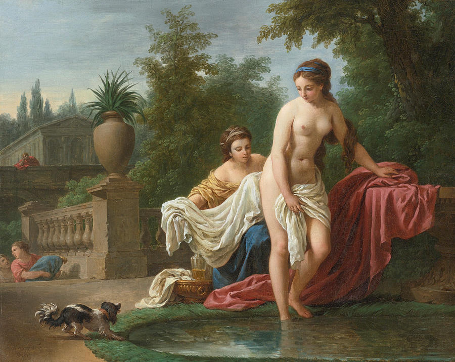 David and Bathseba Painting by Louis-Jean-Francois Lagrenee