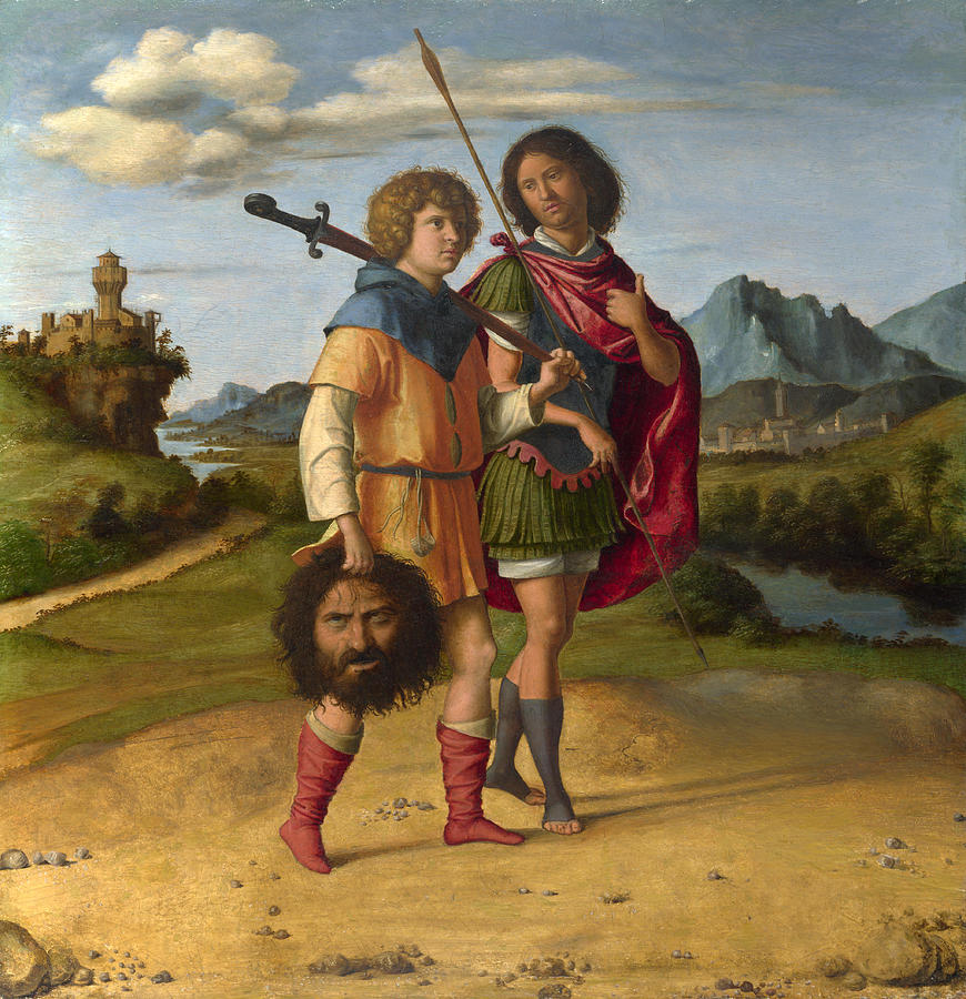 David and Jonathan Painting by Giovanni Battista Cima