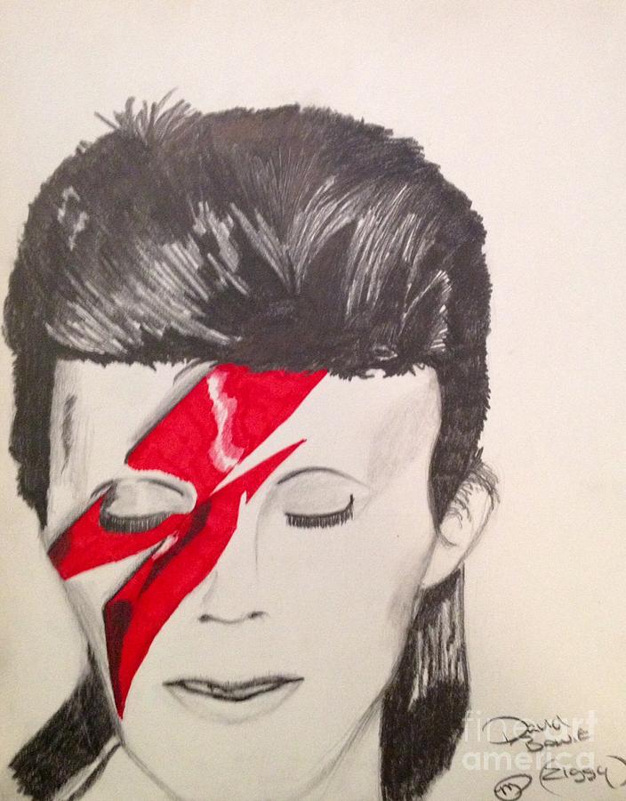 David Bowie Drawing - David Bowie by Manon Zemanek