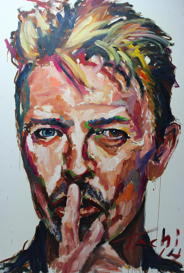 David Bowie Painting by Tachi Pintor